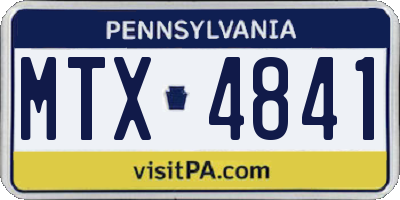 PA license plate MTX4841