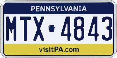 PA license plate MTX4843