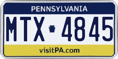 PA license plate MTX4845