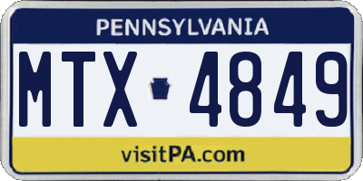 PA license plate MTX4849