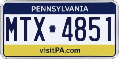 PA license plate MTX4851