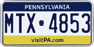 PA license plate MTX4853
