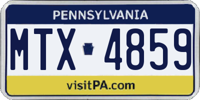 PA license plate MTX4859