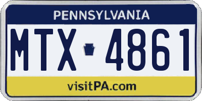 PA license plate MTX4861