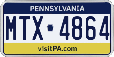 PA license plate MTX4864