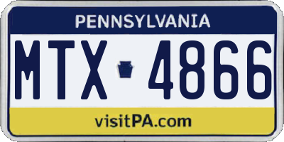 PA license plate MTX4866