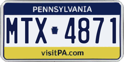 PA license plate MTX4871