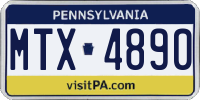 PA license plate MTX4890