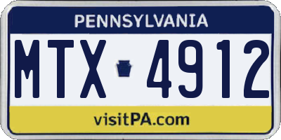 PA license plate MTX4912