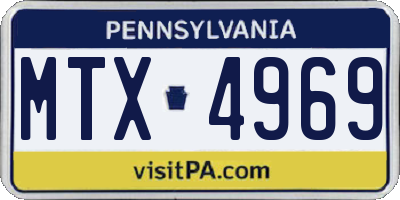 PA license plate MTX4969
