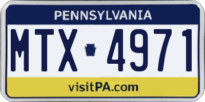 PA license plate MTX4971