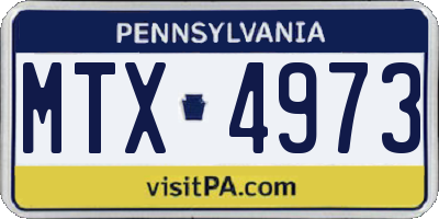 PA license plate MTX4973