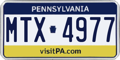 PA license plate MTX4977