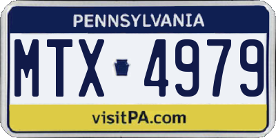 PA license plate MTX4979