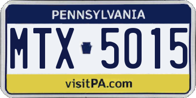 PA license plate MTX5015