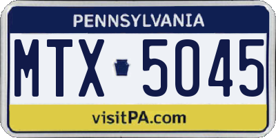 PA license plate MTX5045