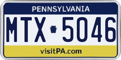 PA license plate MTX5046