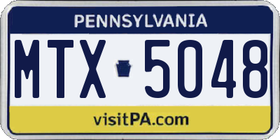PA license plate MTX5048