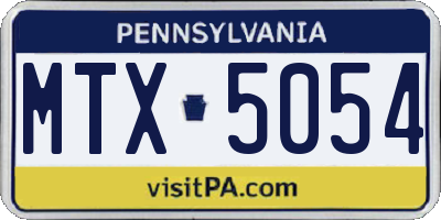 PA license plate MTX5054