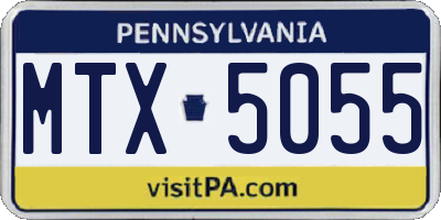 PA license plate MTX5055