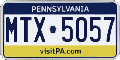 PA license plate MTX5057