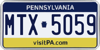 PA license plate MTX5059