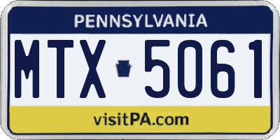 PA license plate MTX5061