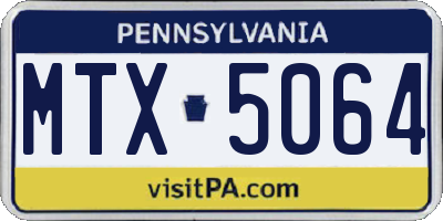 PA license plate MTX5064