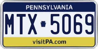 PA license plate MTX5069