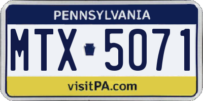 PA license plate MTX5071