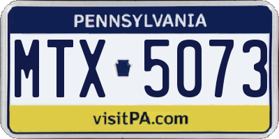 PA license plate MTX5073