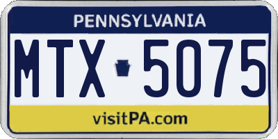 PA license plate MTX5075