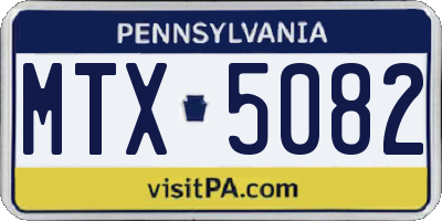 PA license plate MTX5082