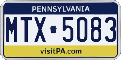 PA license plate MTX5083