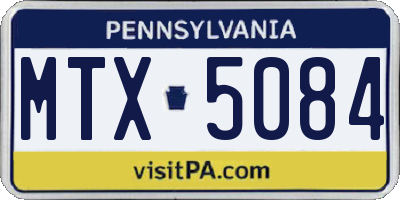 PA license plate MTX5084