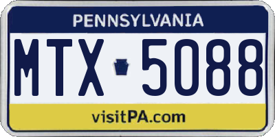 PA license plate MTX5088