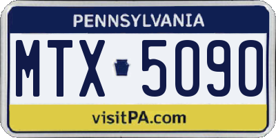 PA license plate MTX5090