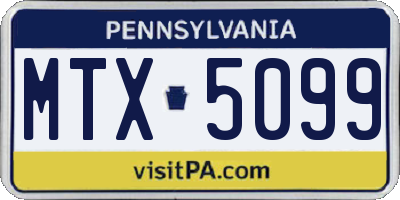 PA license plate MTX5099