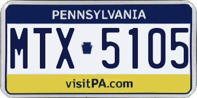 PA license plate MTX5105