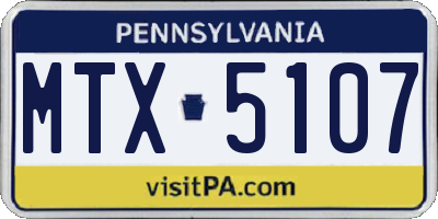 PA license plate MTX5107