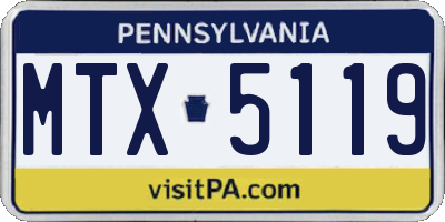 PA license plate MTX5119