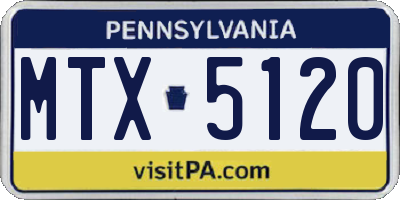 PA license plate MTX5120