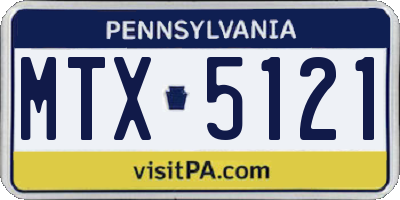 PA license plate MTX5121