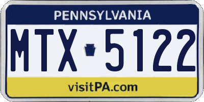 PA license plate MTX5122