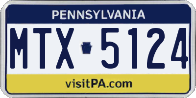 PA license plate MTX5124