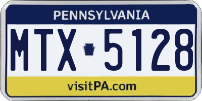 PA license plate MTX5128