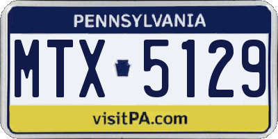 PA license plate MTX5129