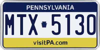 PA license plate MTX5130