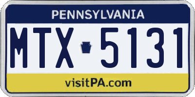 PA license plate MTX5131