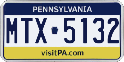 PA license plate MTX5132